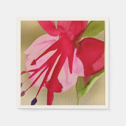 Roze Fuchsia waterverf bloemflorale decor Servetten (Voorkant)