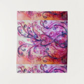 ROZE FUCHSIA WHIMSELIJKE KRULLEN MET HART WANDKLEED (Voorkant)