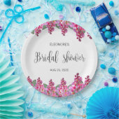 Roze Fuchsia Wisteria Bruids-Shower  Papieren Bordje (Feest)
