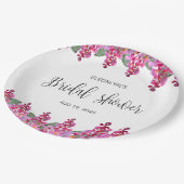 Roze Fuchsia Wisteria Bruiloft Feest  Papieren Bordje (Gekanteld)