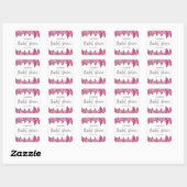 Roze Fuchsia Wisteria Bruiloft Feest  Vierkante Sticker (Vel)