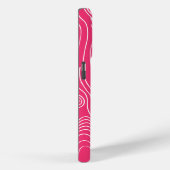Roze Fuchsia Woodgrain Patroon Gepersonaliseerde i Case-Mate iPhone Case (Achterkant / Rechts)