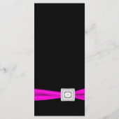 Roze Fuchsia Zwarte Diamant Menukaarten Menu (Achterkant)