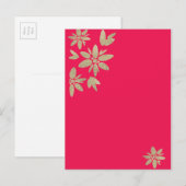 Roze fuchsievloeistof met gouden vonken uitnodiging briefkaart (Voorkant / Achterkant)