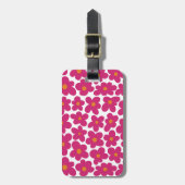 Roze Fun Bloempatroon Bagagelabel (Voorkant verticaal)