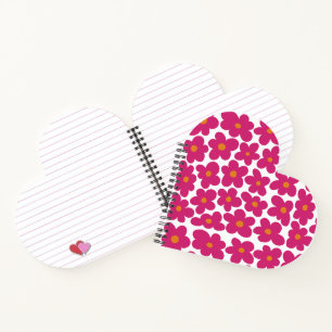 Roze Fun Bloempatroon Notitieboek