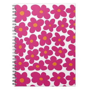 Roze Fun Bloempatroon Notitieboek