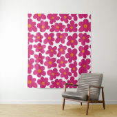 Roze Fun Bloempatroon Wandkleed (In situ)