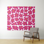 Roze Fun Bloempatroon Wandkleed (In Situ (horizontaal))