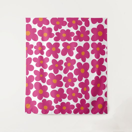 Roze Fun Bloempatroon Wandkleed (Voorkant)