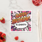 Roze Fun GEFELICITEERD Verjaardag Persoonlijk Servet (Insitu)