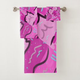Roze! Fun met Abstracte kunst Bad Handdoek
