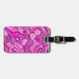 Roze! Fun met Abstracte kunst Bagagelabel