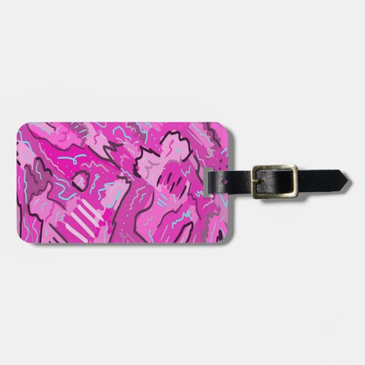 Roze! Fun met Abstracte kunst Bagagelabel (Voorkant horizontaal)