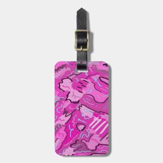 Roze! Fun met Abstracte kunst Bagagelabel (Voorkant verticaal)