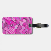 Roze! Fun met Abstracte kunst Bagagelabel (Achterkant horizontaal)