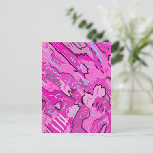 Roze! Fun met Abstracte kunst Briefkaart (Staand voorkant)