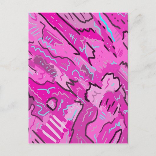 Roze! Fun met Abstracte kunst Briefkaart (Voorkant)