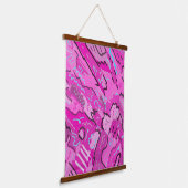 Roze! Fun met Abstracte kunst Hangend Wandkleed (Gebogen)