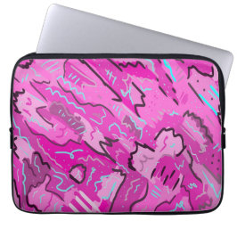 Roze! Fun met Abstracte kunst Laptop Sleeve