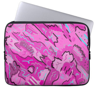 Roze! Fun met Abstracte kunst Laptop Sleeve