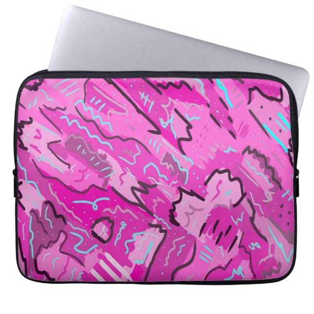 Roze! Fun met Abstracte kunst Laptop Sleeve (Voorkant)