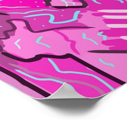 Roze! Fun met Abstracte kunst Poster (Hoek)