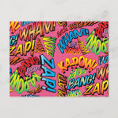 Roze Fun Moderne Bruiloft Comic Book Uitnodiging Briefkaart (Achterkant)