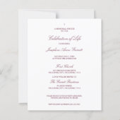 Roze Funeral Photo Herinnering Service Beste (Achterkant)