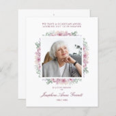 Roze Funeral Photo Herinnering Service Beste (Voorkant / Achterkant)
