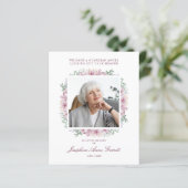 Roze Funeral Photo Herinnering Service Beste (Staand voorkant)