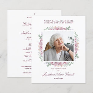 Roze Funeral Photo Herinnering Service Beste