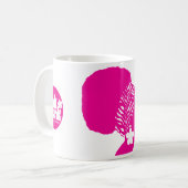 Roze Funk Afro Puff Chick Mok (Voorkant links)