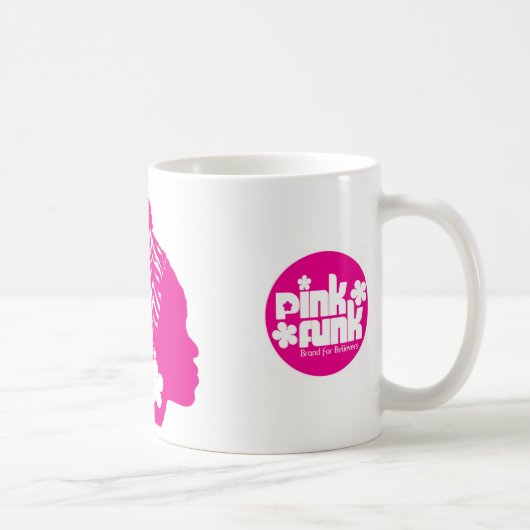 Roze Funk Afro Puff Chick Mok (Rechts)