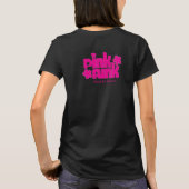 Roze Funk Dope Art Chick Pink op zwart T-shirt (Achterkant)
