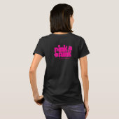 Roze Funk Dope Art Chick Pink op zwart T-shirt (Achterkant volledig)