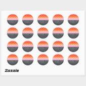 Roze funky Groovy Zig Zag Waves Chevron Pattern Ronde Sticker (Vel)