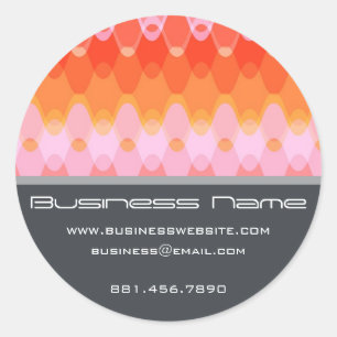 Roze funky Groovy Zig Zag Waves Chevron Pattern Ronde Sticker