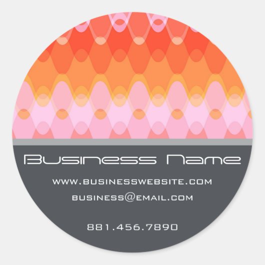 Roze funky Groovy Zig Zag Waves Chevron Pattern Ronde Sticker (Voorkant)