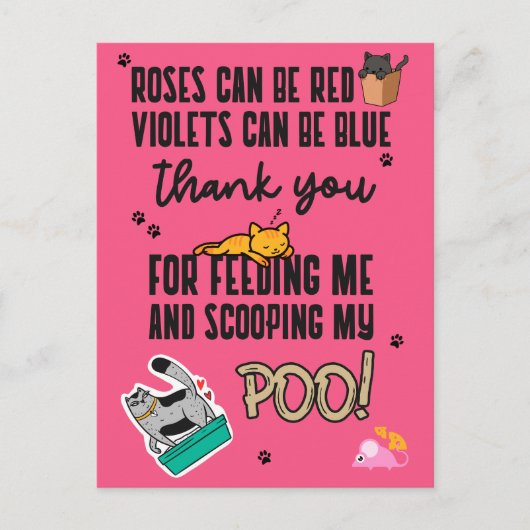 Roze Funny Cute Happy Moederdag uit kat Briefkaart (Voorkant)