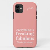 Roze Funny Gezegde Quote Sarcastic Typografie Case-Mate iPhone Case (Achterkant)