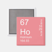 Roze Funny Periodic Table HO Magneet (Voorkant / Achterkant)