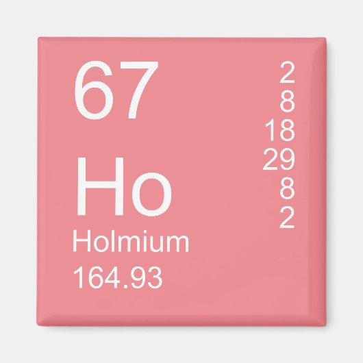 Roze Funny Periodic Table HO Magneet (Voorkant)