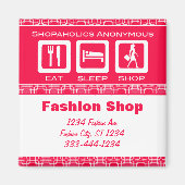 Roze Funny Shopaholic Eat Sleep Shop Promotie Magneet (Voorkant)