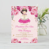 Roze Fuschia Bloemen Presentación de Tres Años Kaart (Staand voorkant)