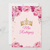 Roze Fuschia Bloemen Presentación de Tres Años Kaart (Achterkant)