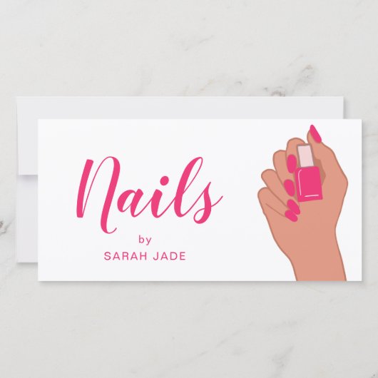 Roze Fuschia Modern Nail Salon Gift Certificate (Achterkant)