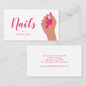 Roze Fuschia Nail Salon Modern Visitekaartje (Voorkant / Achterkant)