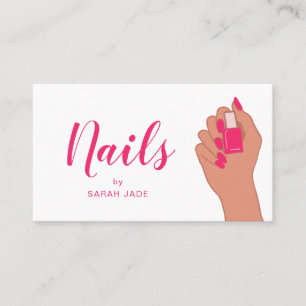 Roze Fuschia Nail Salon Modern Visitekaartje