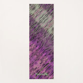 Roze Fuschia Paars en Groen Abstract Yoga Mat (Voorkant)